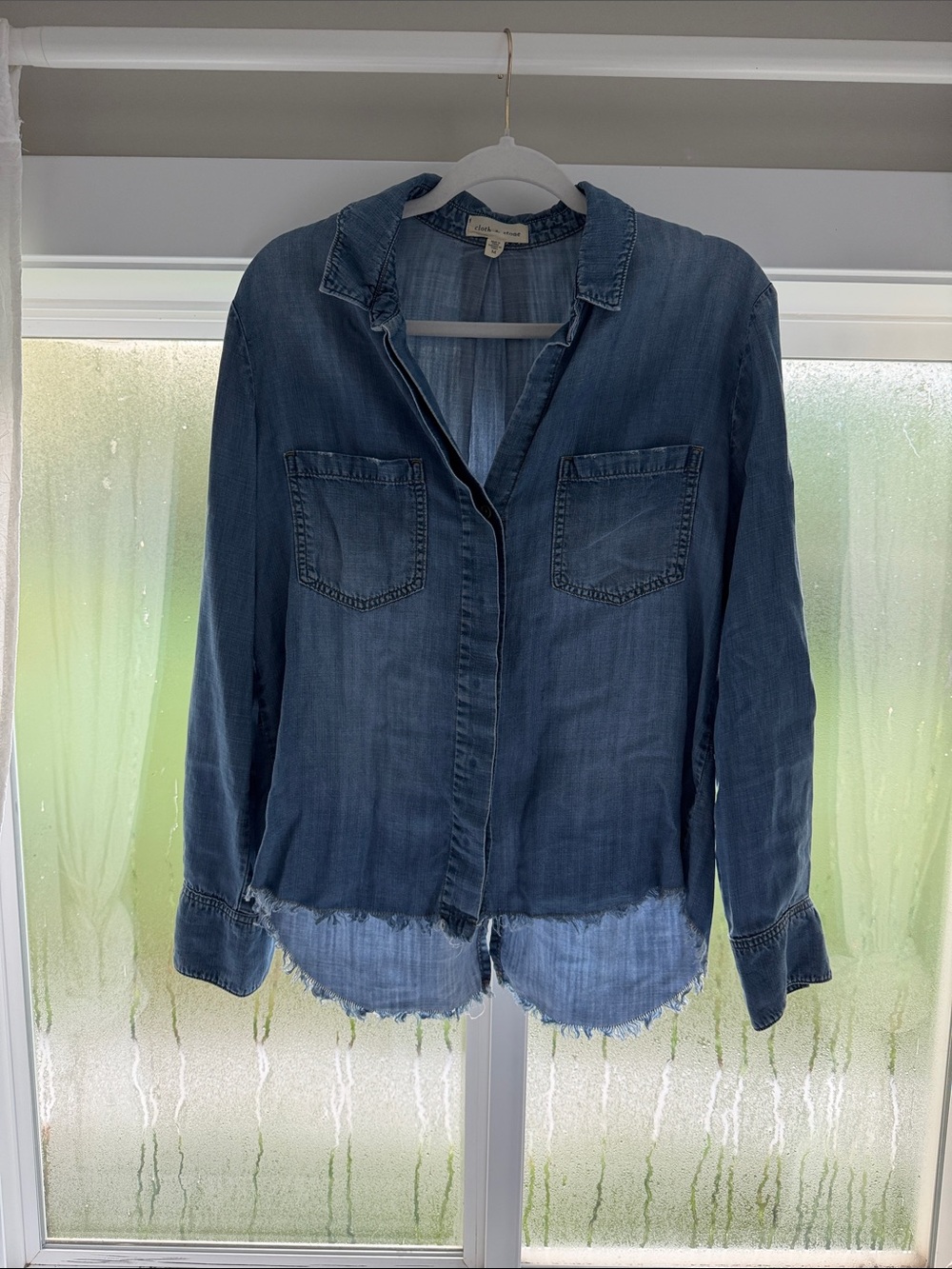 cloth & stone Medium Blue Denim Button-Down Shirt
